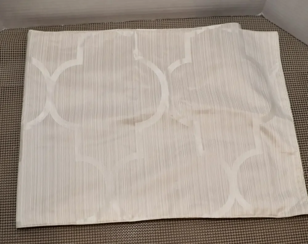 Liquid Repellent Table Runner Ivory Geometric Bardwil Linens 68x14